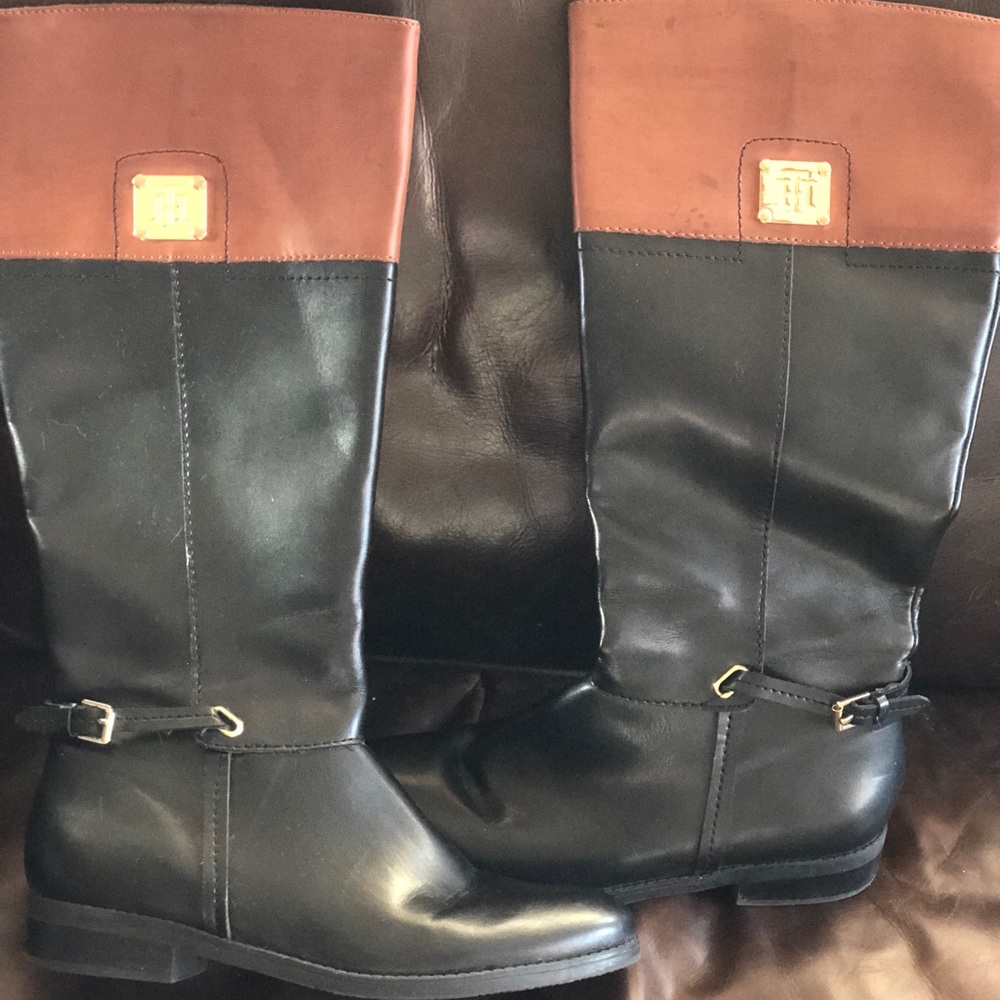 Tommy Hilfiger two tone riding boots